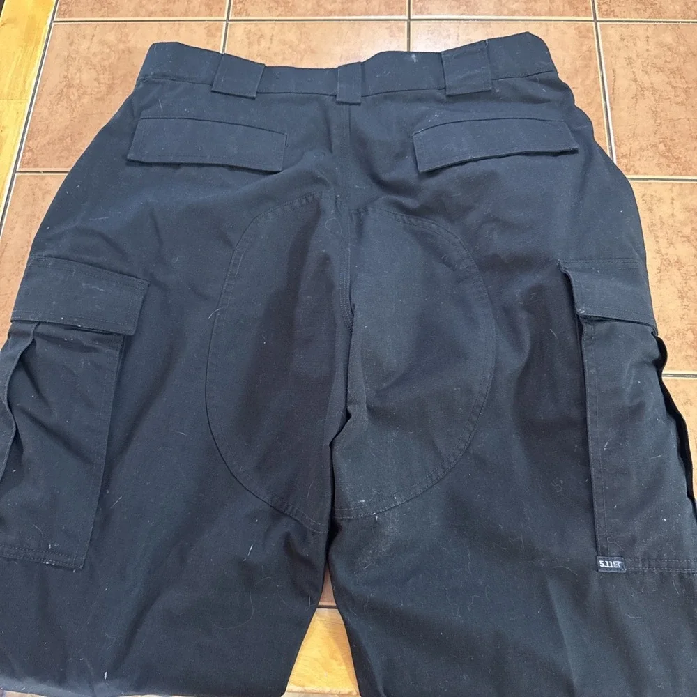 5.11 511 Tactical Mens Sz Large Waist (35.5-39) Black RipStop Cargo Pants 74003